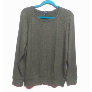 Buffalo By David Bitton Womens Pullover Olive green Sz M Oversized THICK Relaxed